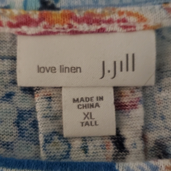 J. Jill Womens Love Linen Sleeveless Long Tunic Top Multicolored Size XL Tall - Picture 3 of 4